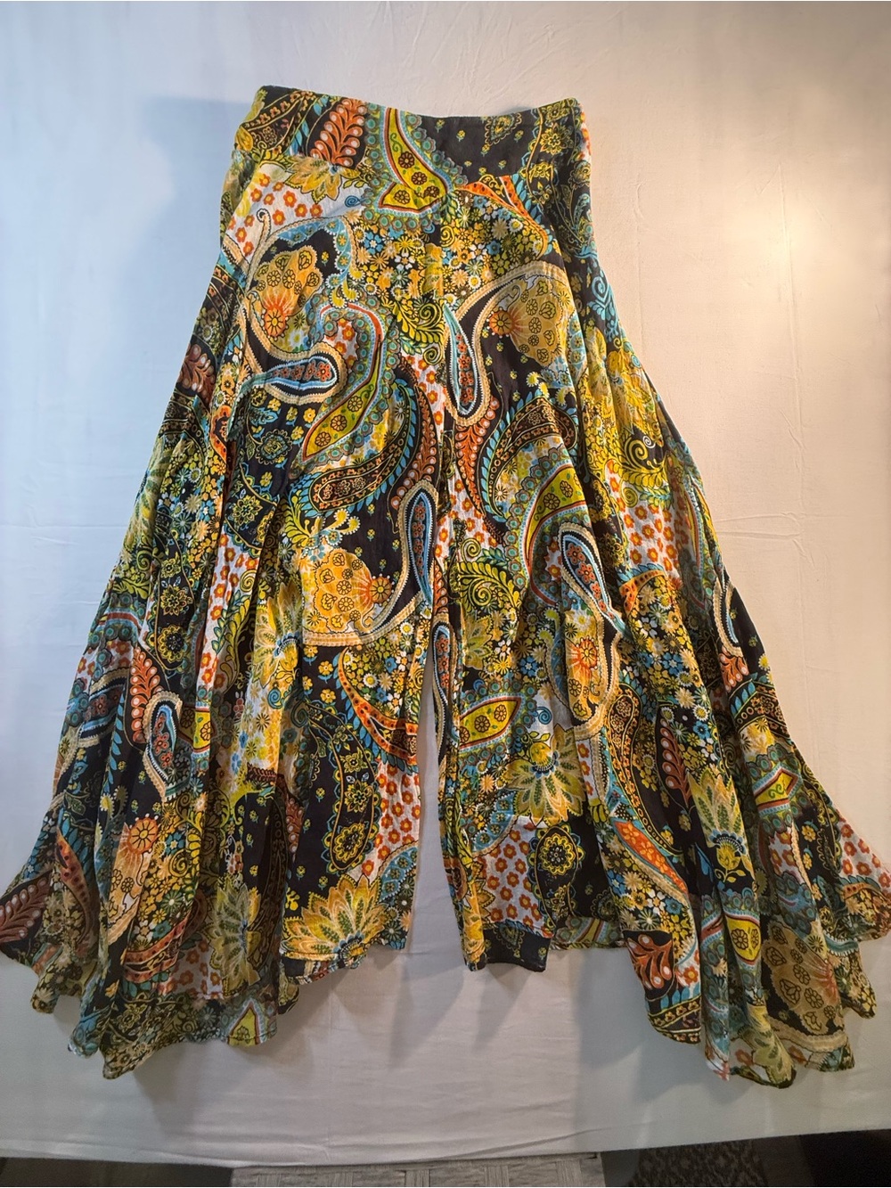 Boho Paisley Wide-Leg PalazzoPants in Multicolor